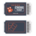 Movie Ticket Cinema concept with ticket icons design, vector illustration. Fresh design Ticket Vector. Cinema ticket movie coupon Royalty Free Stock Photo