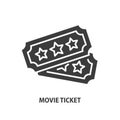 Movie ticket glyph icon. Vector symbol of admission, pass, permission Royalty Free Stock Photo