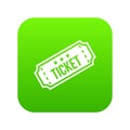 Movie ticket icon digital green