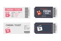 A movie ticket, a set of movie tickets. Vector illustration of cinema tickets. Royalty Free Stock Photo