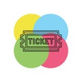 movie ticket. vector Admit one, admission pass Royalty Free Stock Photo