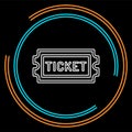 Movie ticket. vector Admit one, admission pass Royalty Free Stock Photo