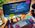 Movie Tickets Buying Entertainment Concept