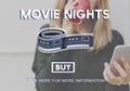 Movie Tickets Nights Audience Cinema Theater Concept Royalty Free Stock Photo