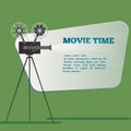 Movie time poster. Cartoon vector illustration. Cinema motion picture Royalty Free Stock Photo