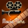 Movie time poster Royalty Free Stock Photo