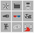 Movie vector icons set. Cinema flat design elements