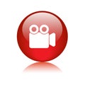 Movie video camera button Royalty Free Stock Photo