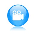 Movie video camera button Royalty Free Stock Photo