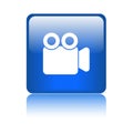 Movie video camera button Royalty Free Stock Photo