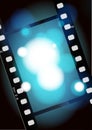 Movies film blue light background Royalty Free Stock Photo