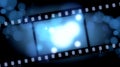 Movies film blue light background Royalty Free Stock Photo