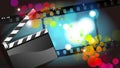 Movies film and Clapper board background