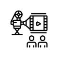 Black line icon for Movies, film and camera