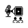 Black solid icon for Movies, film and cinema