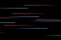 Moving abstract neon lines in space. Abstract blue and red neon lines in space on dark isolated background. Vector light Royalty Free Stock Photo