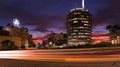 Capitol Records building at sunset