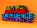 Moving average convegence divergence on orange Royalty Free Stock Photo