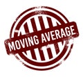 Moving Average - red round grunge button, stamp