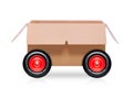 Moving box on wheels Royalty Free Stock Photo