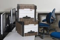 Moving Boxes And Chairs In Office Royalty Free Stock Photo