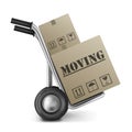 Moving cardboard relocation Royalty Free Stock Photo