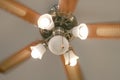 Moving ceiling fan with lamp in vintage style Royalty Free Stock Photo