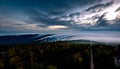 Moving clouds and autumn fog over the Black Forest