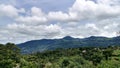 Moving clouds on a mountain