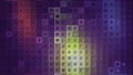 Moving color spots on mosaic squares. Motion. Colorful background with squares and dots changing colors. Colored spots