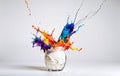 Moving colorful liquid splashes, color spectrum mixed very dynamically