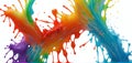 Moving colorful liquid splashes, color spectrum mixed very dynamically