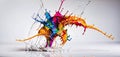 Moving colorful liquid splashes, color spectrum mixed very dynamically