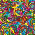 Moving colorful spirals seamless pattern