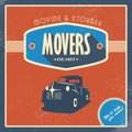 Moving company vintage background template. Old