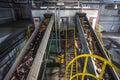 moving conveyor transporter on Modern waste recycling processing plant. Separate and sorting garbage collection. Recycling and Royalty Free Stock Photo