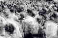 Moving crowd multiple exposure Royalty Free Stock Photo