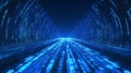 Moving data on a digital road - 3d illustration of a digital code road concept Royalty Free Stock Photo