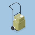 Moving Delivery Dolly Isometric Illustration