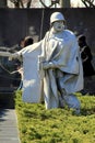 Moving depiction of soldiers fighting, with desperation etched on faces, Korean War Veterans Memorial,Washington,DC,2015