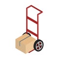 Moving Dolly With Box Vector