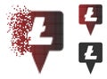 Moving Dot Halftone Litecoin Map Pointer Icon Royalty Free Stock Photo