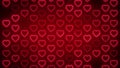 Moving down outlined red hearts shape video background