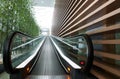 Moving escalator in an airport Royalty Free Stock Photo