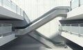 Moving escalator and modern office building Royalty Free Stock Photo