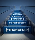 Moving escalator stairs to transfer, concept Royalty Free Stock Photo