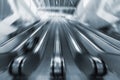 Moving escalators in the business center Royalty Free Stock Photo