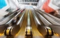 Moving escalators in the business center Royalty Free Stock Photo