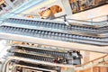 Moving escalators at mall Royalty Free Stock Photo