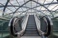 Moving escalators at the subway station Elbbruecken in Hamburg, Germany Royalty Free Stock Photo